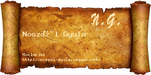 Noszál Gyula névjegykártya